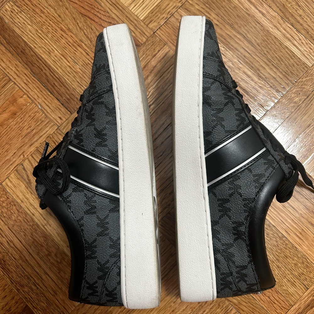 Black leather michael kors sneakers
